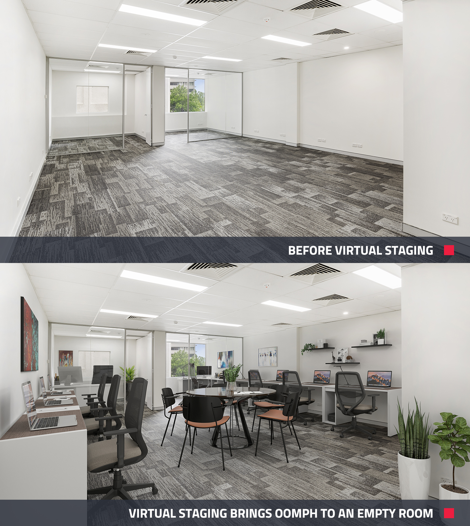 Virtual staging brings OOMPH to an empty room